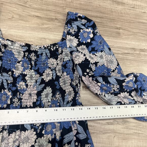 J. Crew Smocked Linen Daydream Dress Zinnia Floral Size MT Boho Dress - Picture 6 of 11